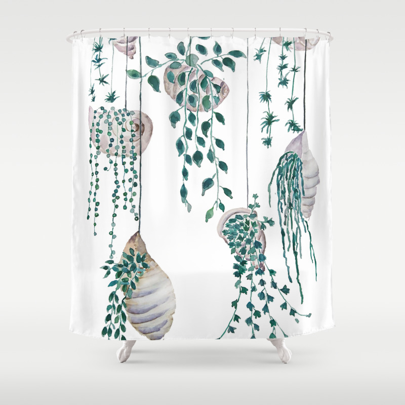 Hanging Plant In Seashell Shower Curtain By Colorandcolor Society6