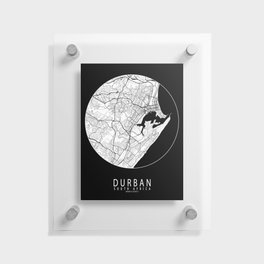 Durban City Map of KwaZulu-Natal, South Africa - Full Moon Floating Acrylic Print
