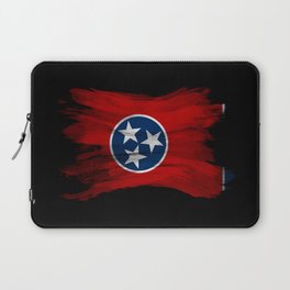 Tennessee state flag brush stroke, Tennessee flag background Laptop Sleeve
