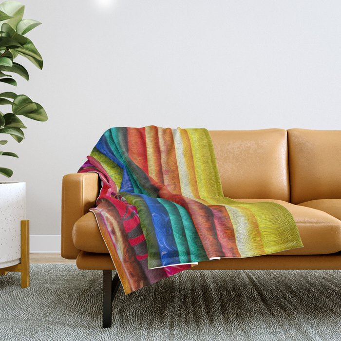 Briliant Boho Hippie Throw Blanket by FolkNFunky Society6