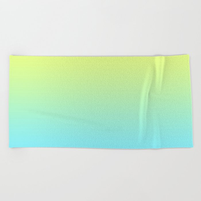 Yellow Sky Blue Ombre Beach Towel