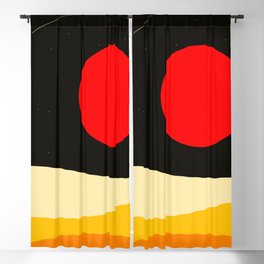 Retro Red Sun Art Blackout Curtain