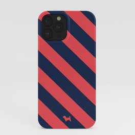 Preppy & Classy, Navy Blue / Red Striped iPhone Case