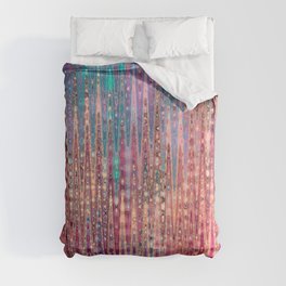 Bright Red And Purple Pink Abstract Comforter