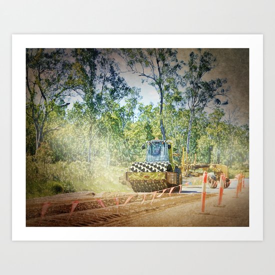 Heavy Industry Roadwork Roller Art Print