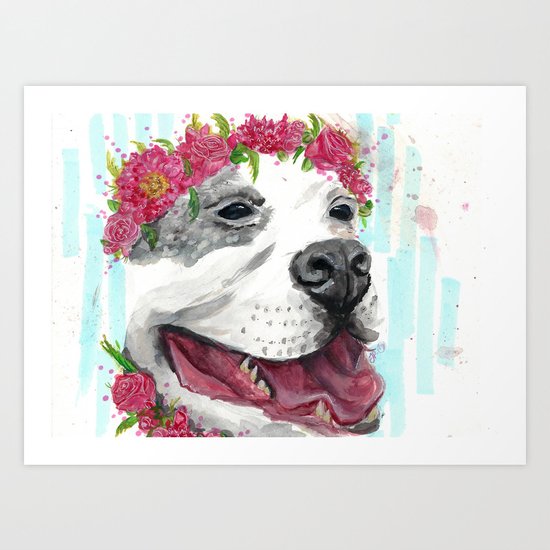 Puppy In Pink Art Print