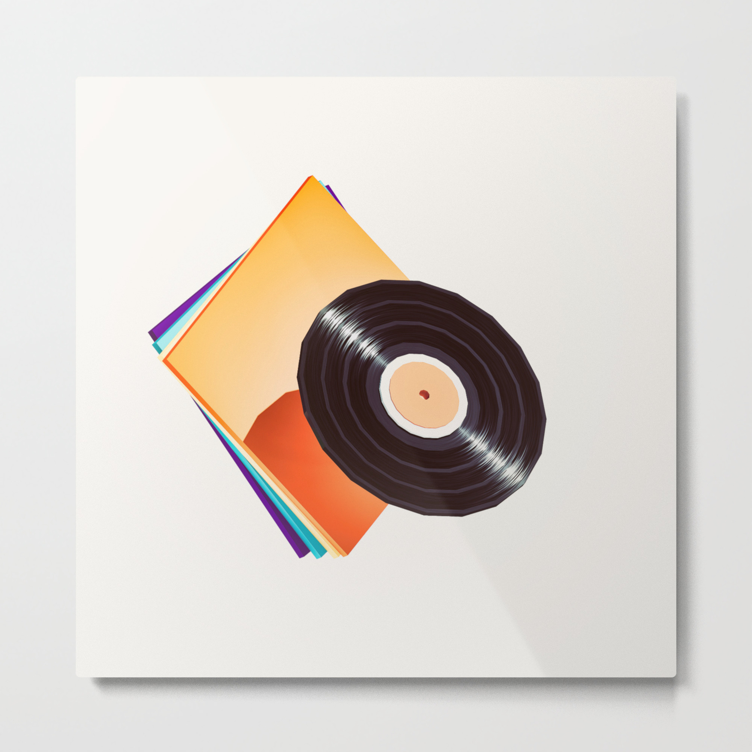 Lo Fi Goes 3d 78 Vinyl Record Metal Print By Ajaykarat Society6