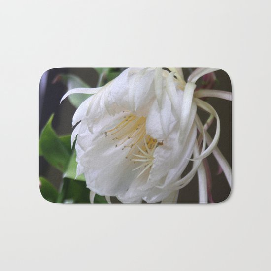 Unusual flower - Queen of the Night (Epiphyllum Oxypetalum) Bath Mat