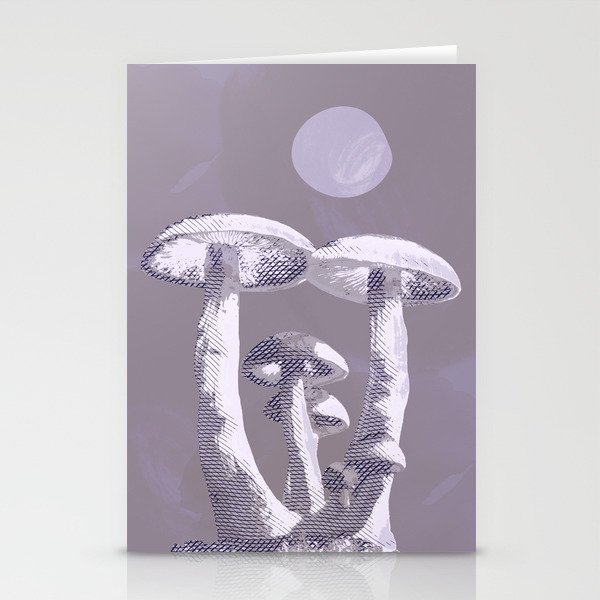 Warm Beige Mauve Mushroom Midnight Stationery Cards