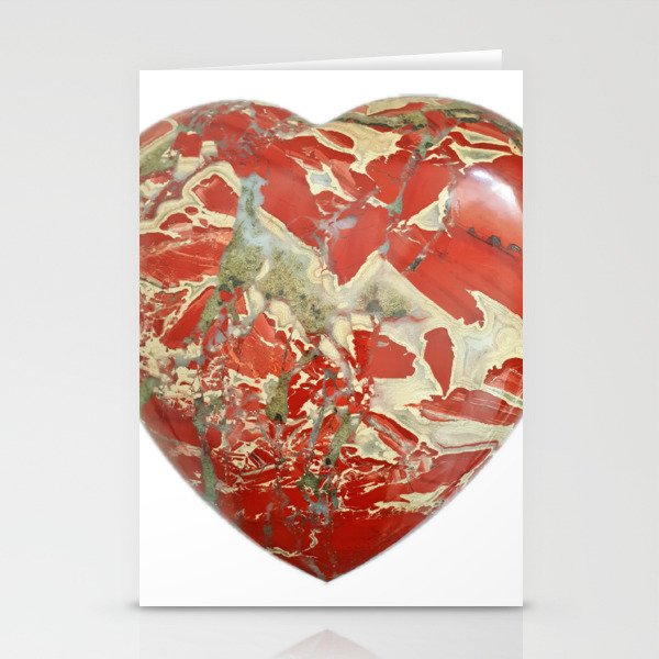 Big Red Jasper Heart - Side 1 Stationery Cards