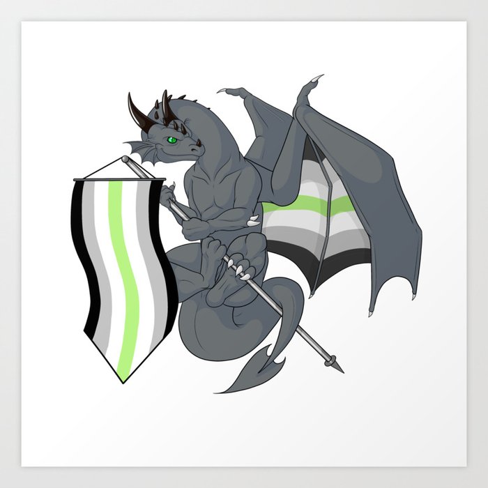 Pride Dragons Agender Flag Art Print By Kak Society6