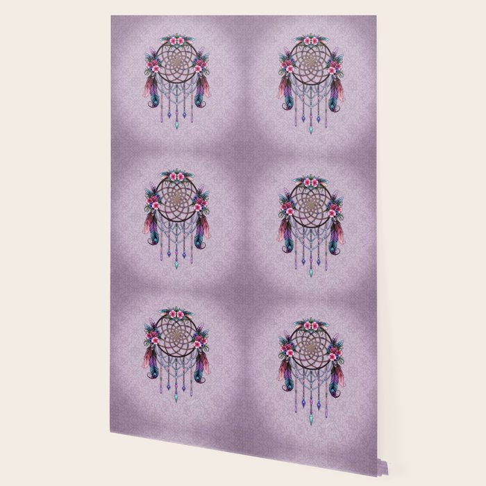 Boho Chic Dreamcatcher Flowers Crystals Wallpaper By Brigidashwood