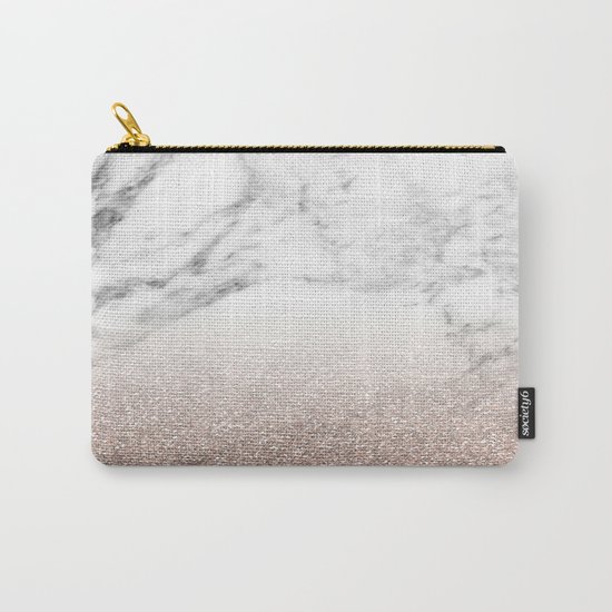 Marble sparkle rose gold Carry-All Pouch