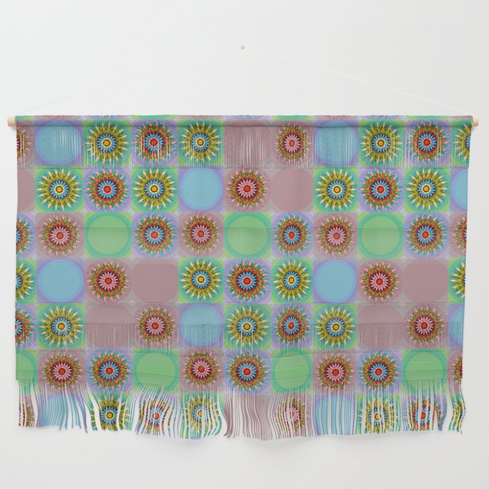 Colorful Mandala Grids Pattern-Dim Pallet Wall Hanging