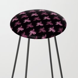 Pink Glitter Bees Pattern Counter Stool