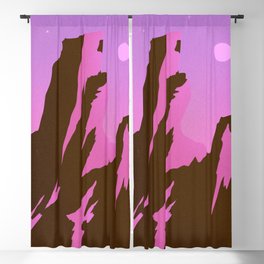 Purple Sunset Pink Mountains Landscape Blackout Curtain