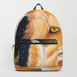 Red Fox Stars Galaxy Watercolor Art Backpack