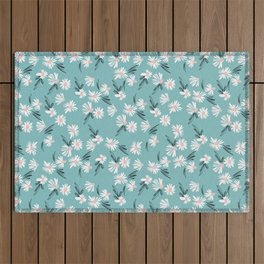 Daisy Flower Art Outdoor Rug