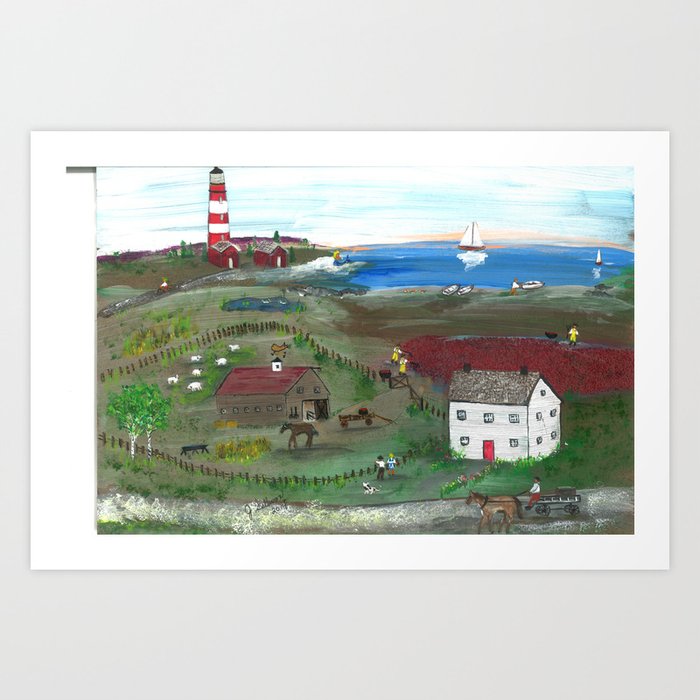 Cape Cod Bog and Lighthouse Art Print