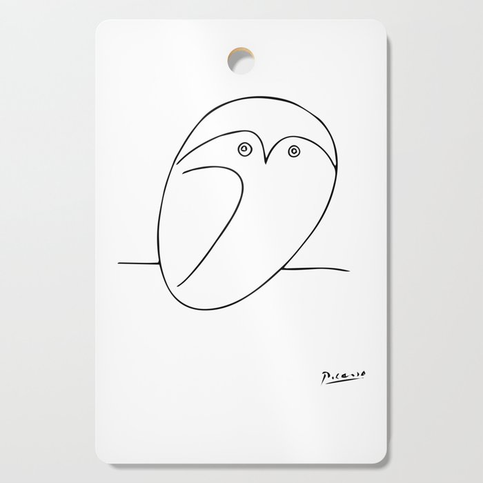 The Owl, Pablo PIcasso sketch drawing, line Design Cutting Board