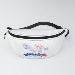 Three Dragonfly American Flag Shirt 4th Of July Fanny Pack