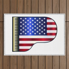 Grand Piano USA Flag Outdoor Rug