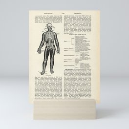 Vintage Dictionary Page Anatomy Skeleton  Mini Art Print