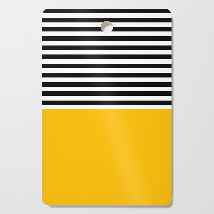 Amber With Black and White Stripes Cutting Board