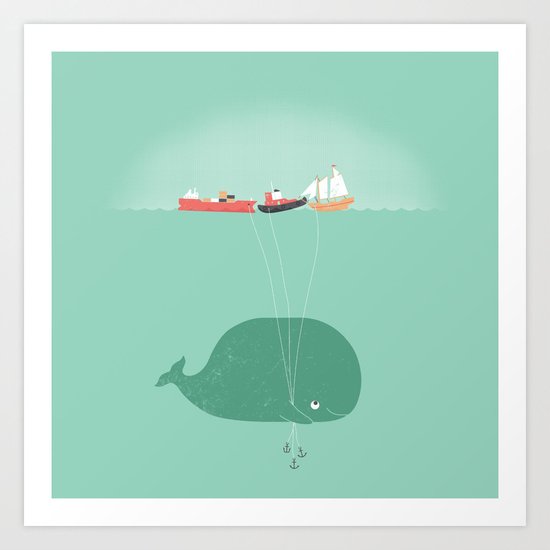 Whale Balloons Art Print