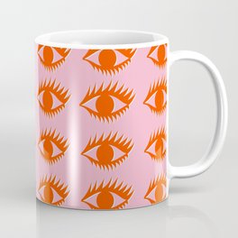 Beautiful, Pink and Orange, Eye, Eyelash Pattern  Coffee Mug