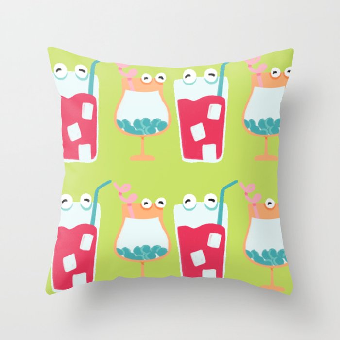 Summer - Cold Drinks Throw Pillow