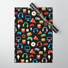 Video Game Party Snack Pattern Wrapping Paper