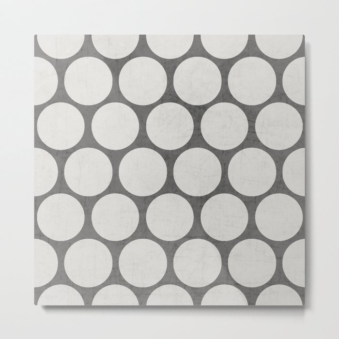 gray and white polka dots Metal Print