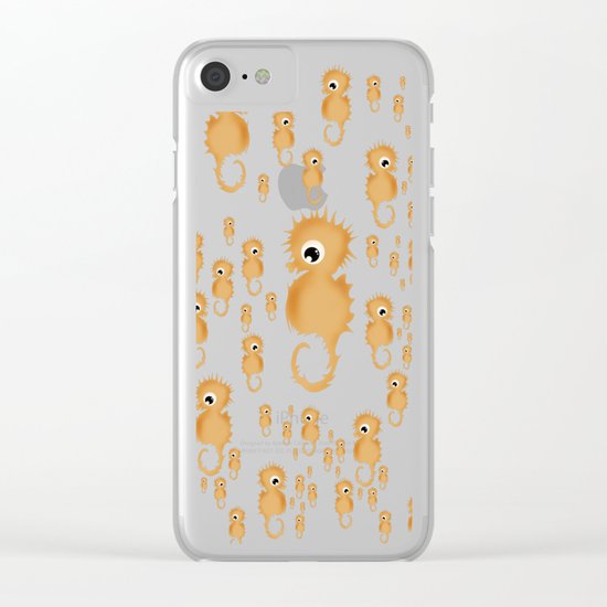 Sea horses Pattern Clear iPhone Case