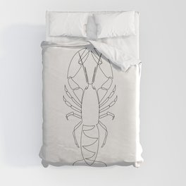 Lobster - one line illustration Duvet Cover