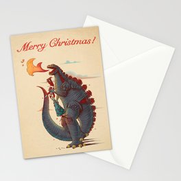 Godzilla and Christmas Stationery Cards