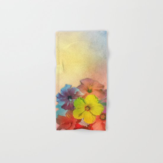 Colorful Hibiscus Bouquet Hand & Bath Towel