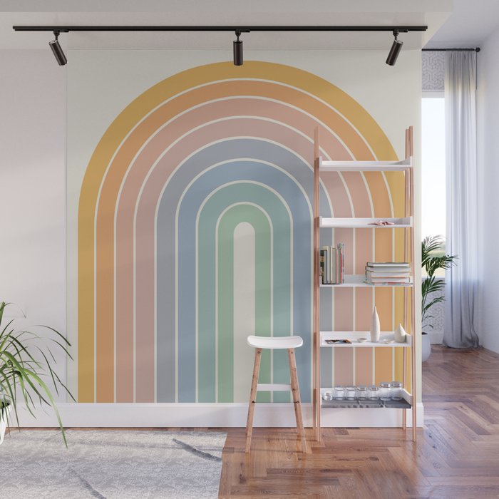 Gradient Arch XIII Retro Mid Century Modern Rainbow Wall Mural