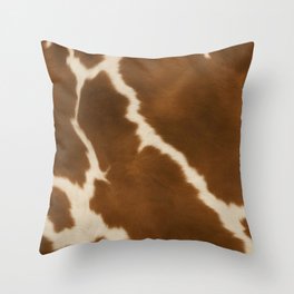 Modern Elegant Cow Faux Leather Collection Throw Pillow