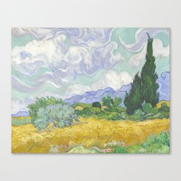 A Wheatfield with Cypresses by Vincent van Gogh Canvas Print