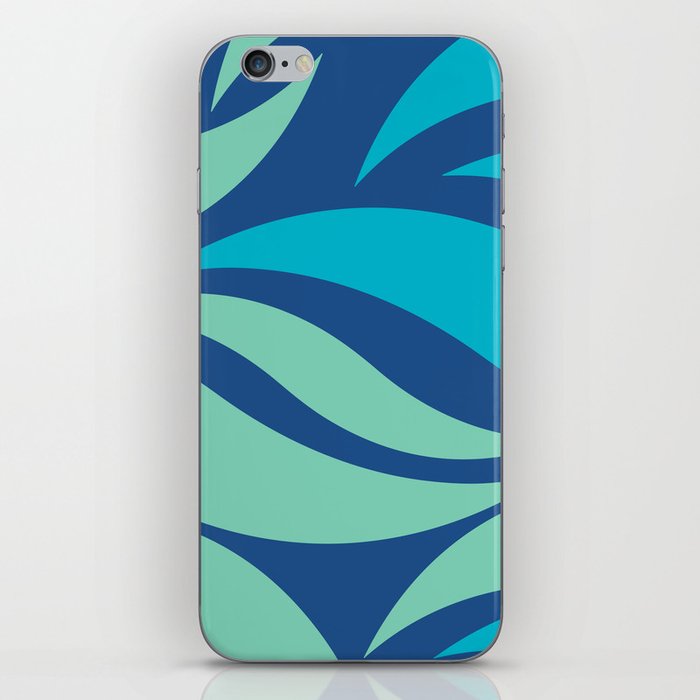 Luxury abstract ocean waves minimal pattern - Turquoise Surf and Aqua iPhone Skin