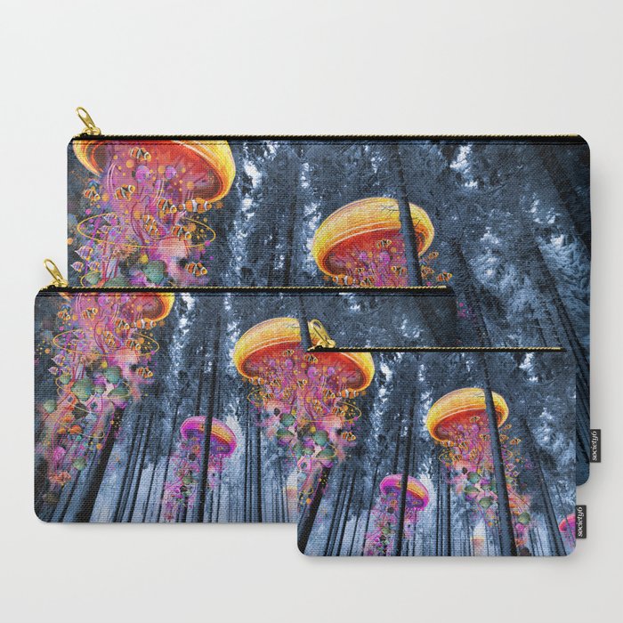 Winter Forest of Electric Jellyfish Worlds Carry-All Pouch