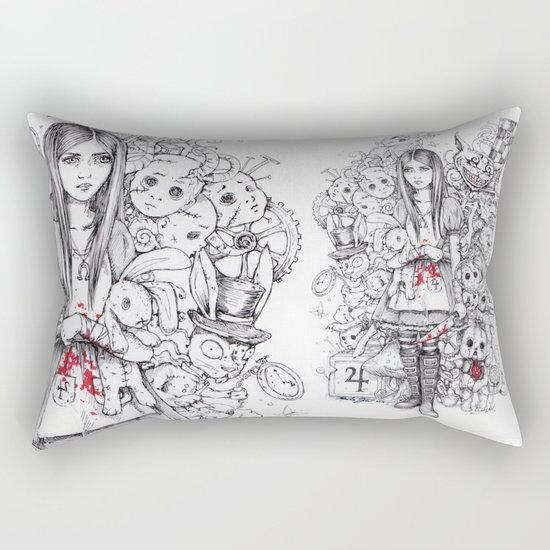 wonderland shattered Rectangular Pillow