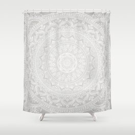 Mandala Soft Gray Shower Curtain