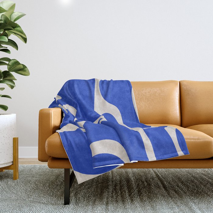 Bright blue outlet throw