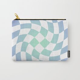 Large Gradient Checkerboard Swirl - Purple & Turquoise Blue Carry-All Pouch