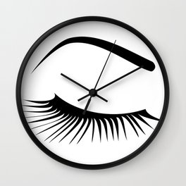Closed Eyelashes Right Eye Wall Clock