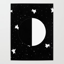Moon Phases: First quarter Poster