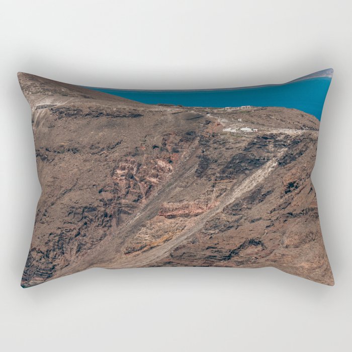 Coastline of Santorini | Volcanic Island & the Sea | Cycladic Islands of Greece, Europe | Landscape and Travel Photography Rectangular Pillow
