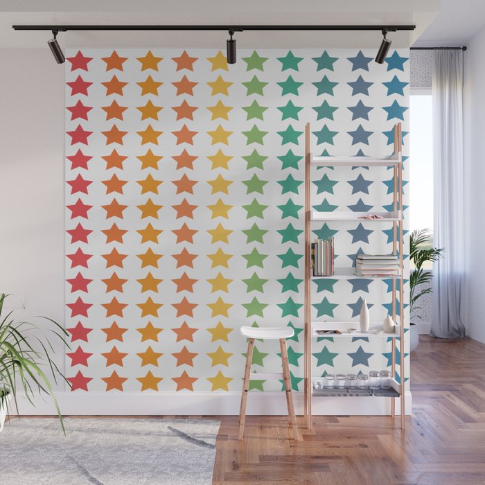 stars in different colors Wall Mural